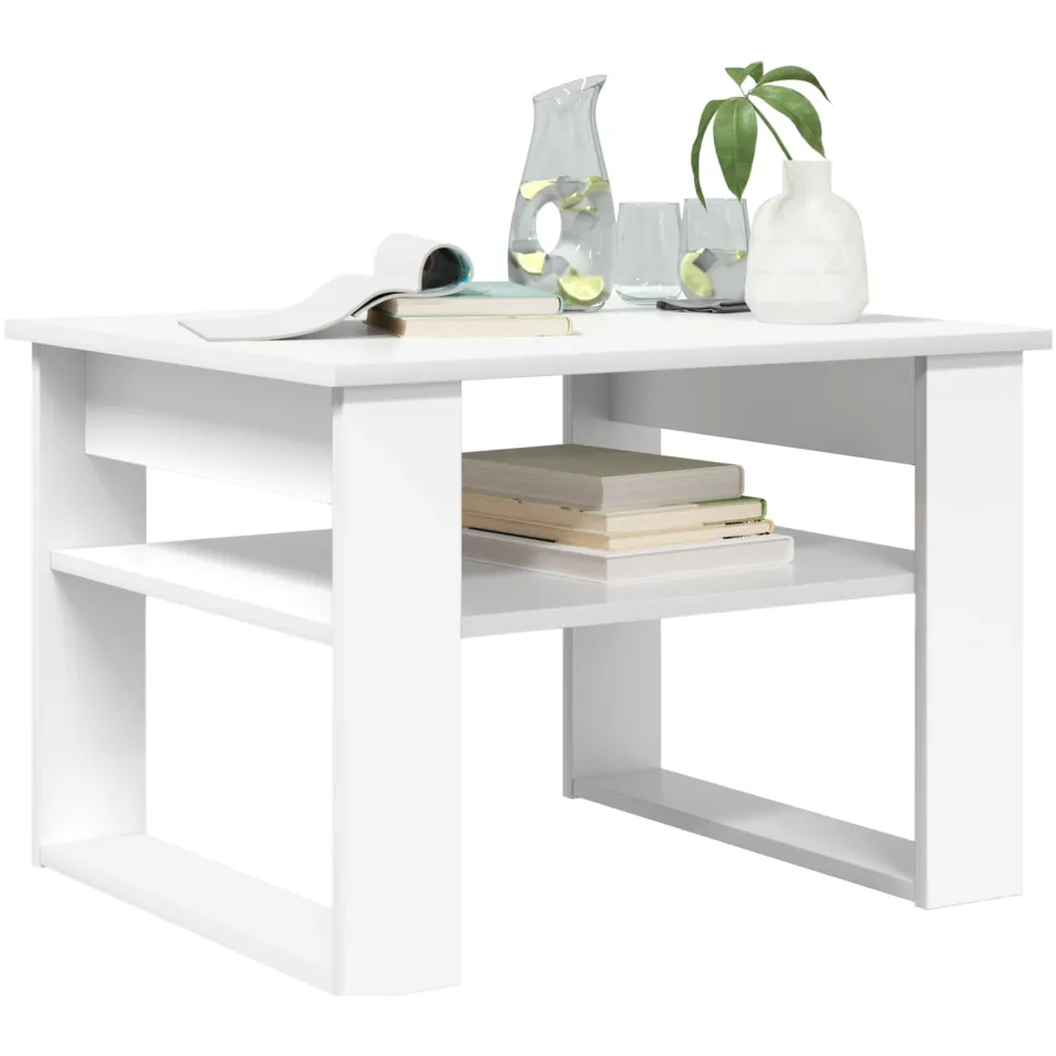 vidaXL Salontafel Wit 64 x 54 x 44 cm Bewerkt hout