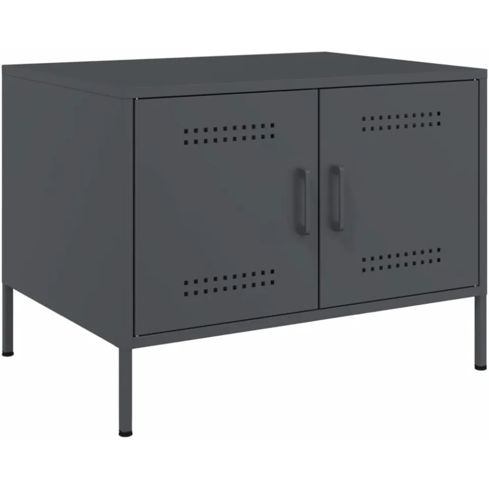 vidaXL Salontafel 68x50x50,5 cm staal antracietkleurig, foto 3