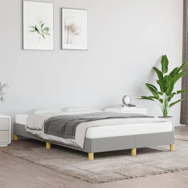 vidaXL Bedframe zonder matras 120x190 cm stof lichtgrijs