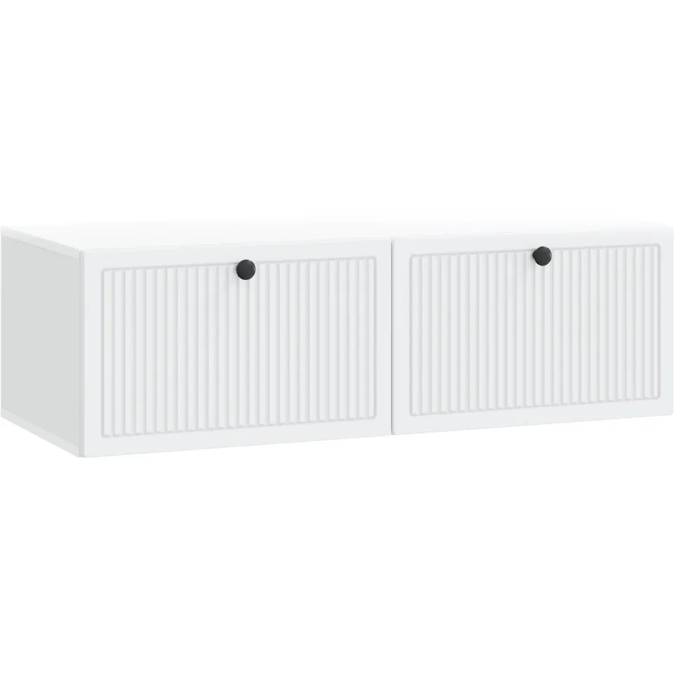 vidaXL Wandbeugel TV-kast Wit 98 x 41 x 30 cm Bewerkt hout, foto 3