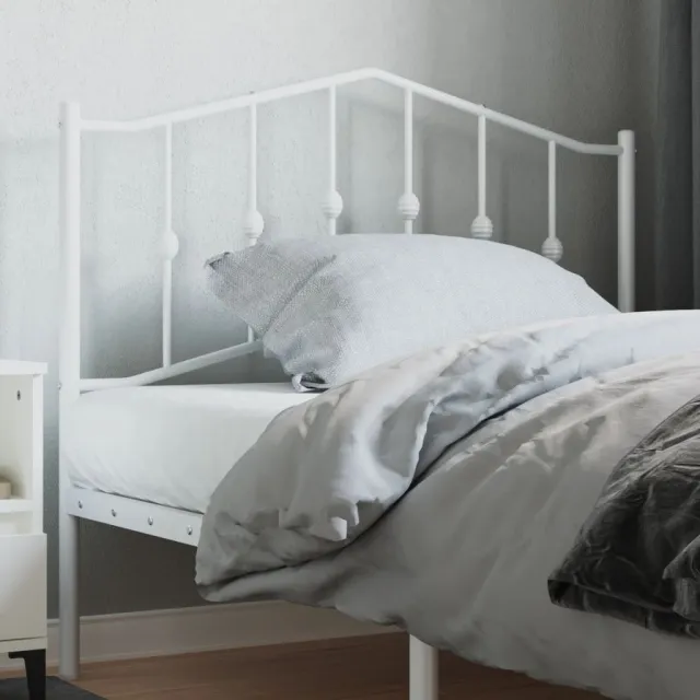 vidaXL Vervangend hoofdbord 107 cm metaal wit Zwart