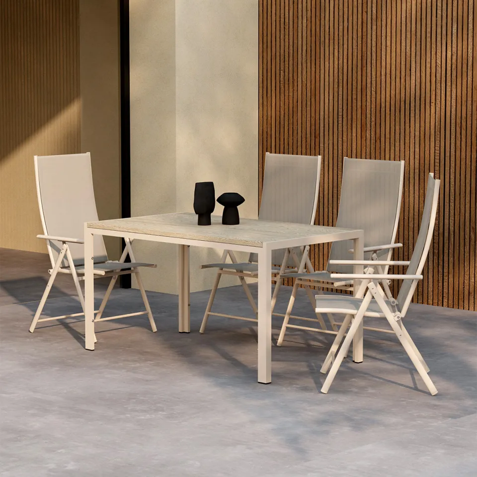 Nest outdoor Joas polywood tuin eettafel beige - 140 x 80 cm, foto 2