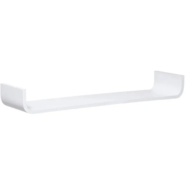 5Five® 5five Wandplankje/boekenplankje Fixy - wit - lamellen hout look - 80 x 20 x 10 cm