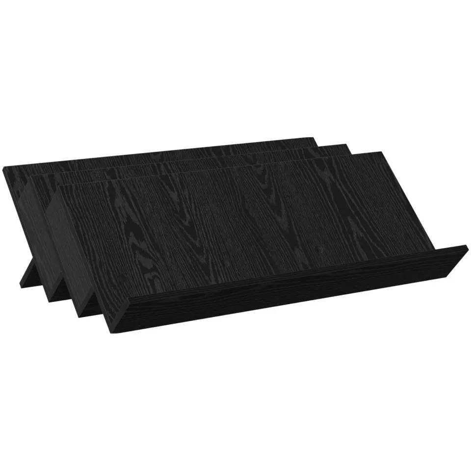 vidaXL Tijdschrift Rek Zwart Eiken 90 x 53 x 28,5 cm Bewerkt hout, foto 3