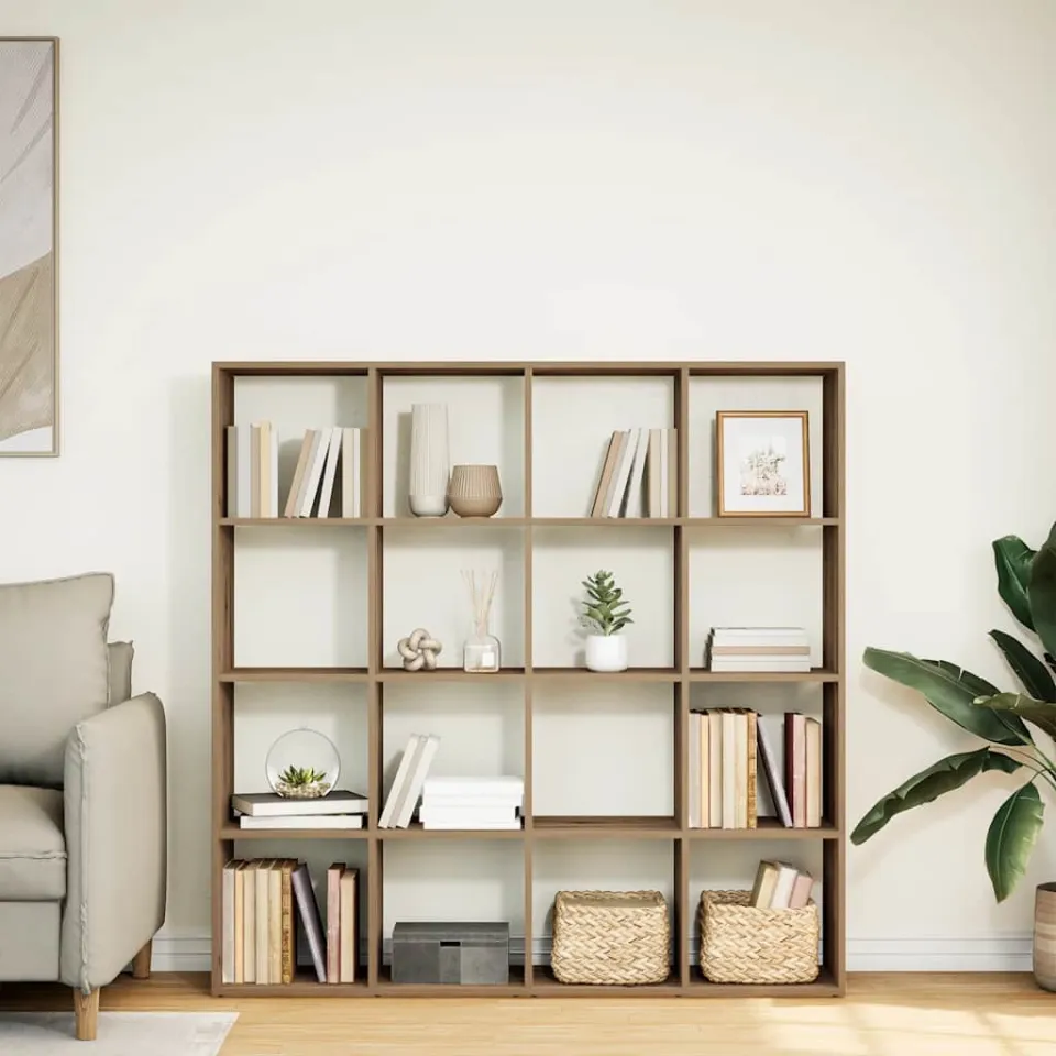 vidaXL Boekenkast 137,5x29x137,5 cm bewerkt hout artisanaal eikenkleur, foto 3