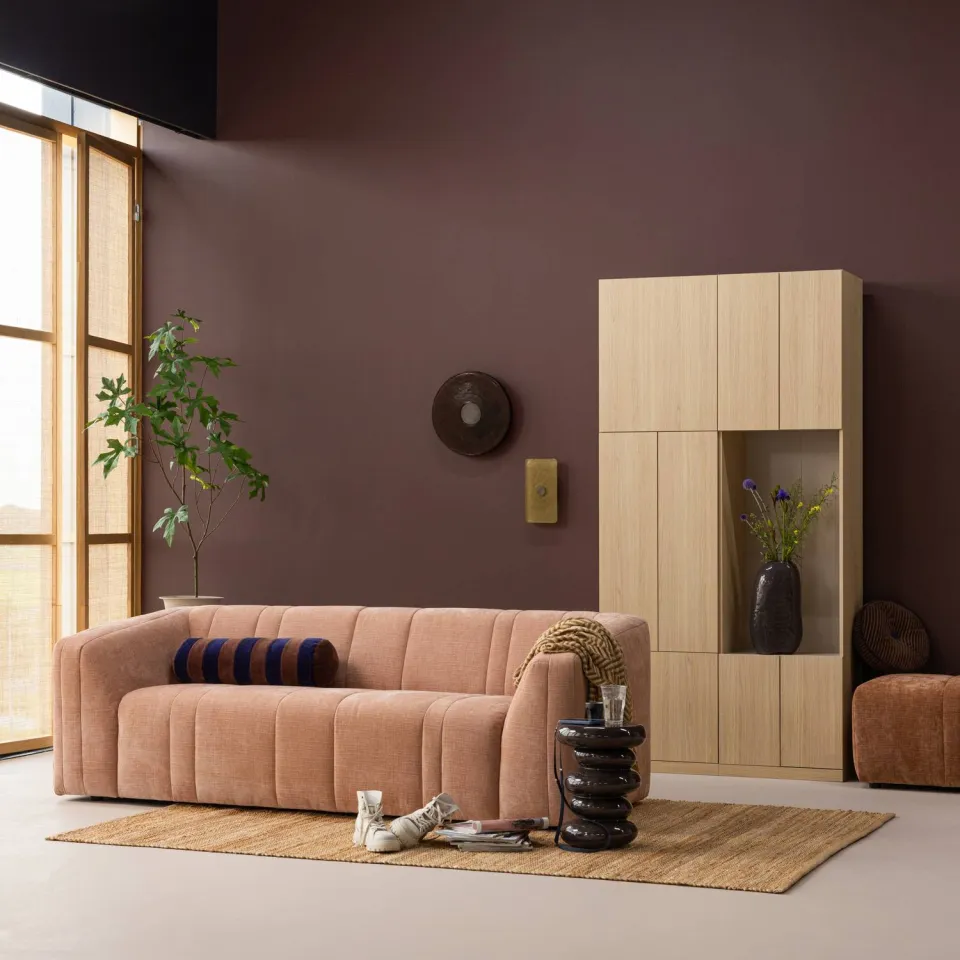 WOOOD Build Smalle Half Open Opbergkast - Eiken Fineer - Naturel, foto 3