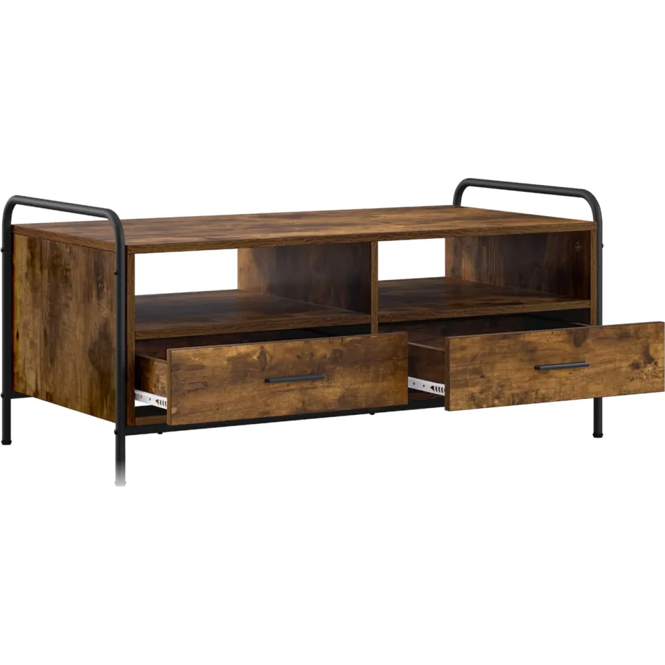 vidaXL Salontafel Gerookt eiken 99,5 x 49 x 46 cm Bewerkt hout