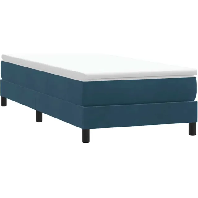 vidaXL Boxspring zonder matras fluweel donkerblauw 90x210 cm