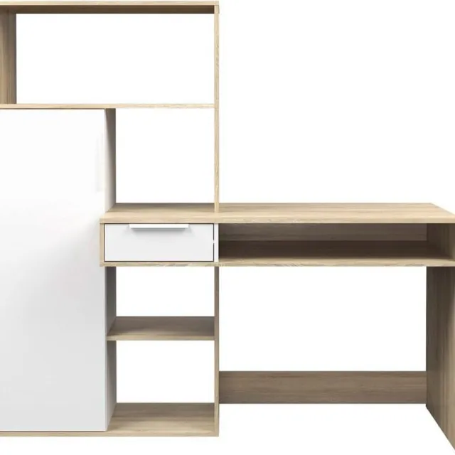 Tvilum Fula bureau 1 lade en 1 deur eiken decor en wit.