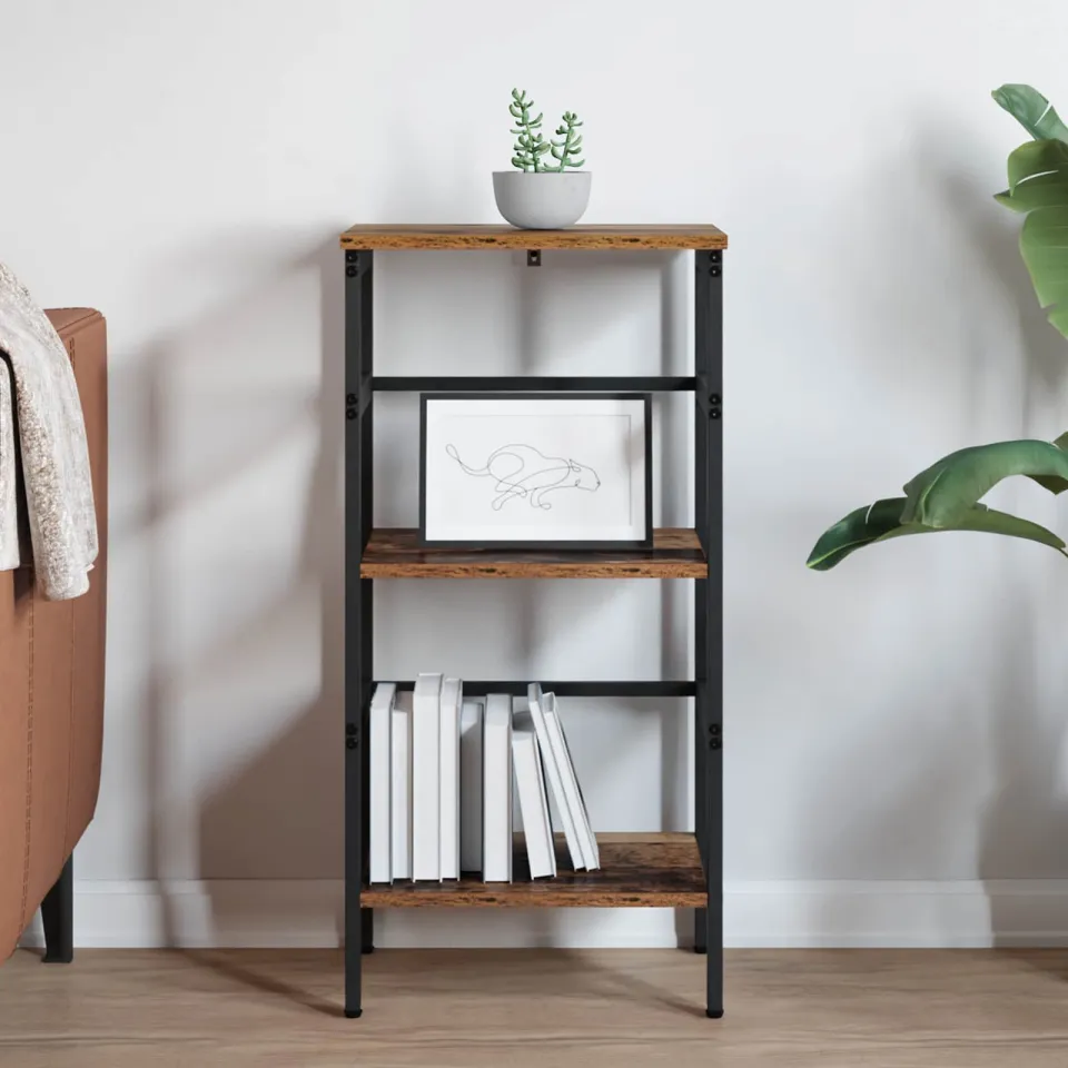 vidaXL Boekenkast 2-laags 40 x 29,5 x 81 cm Bewerkt hout Oud Hout bruin, foto 3