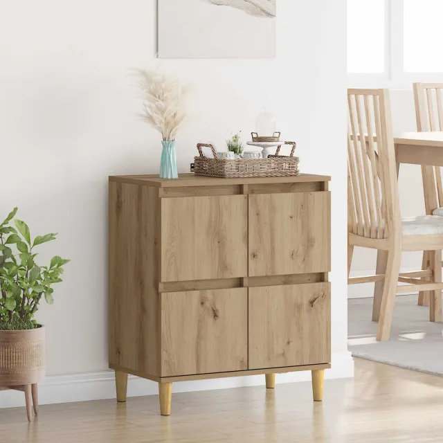 vidaXL Dressoir Artisan Eiken 60 x 35 x 70 cm Bewerkt hout Bruin