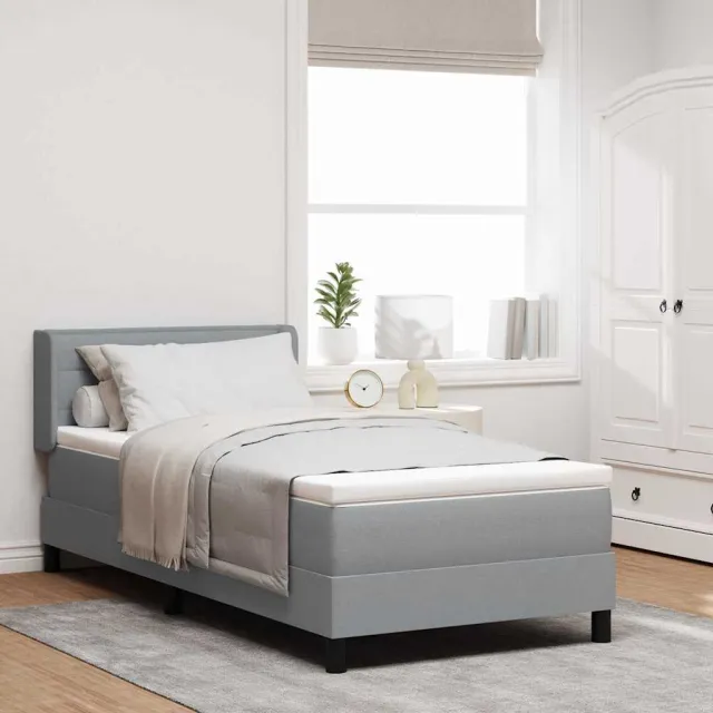 vidaXL Boxspringbed met hoofdeinde Lichtgrijs 200 x 80 cm Stof