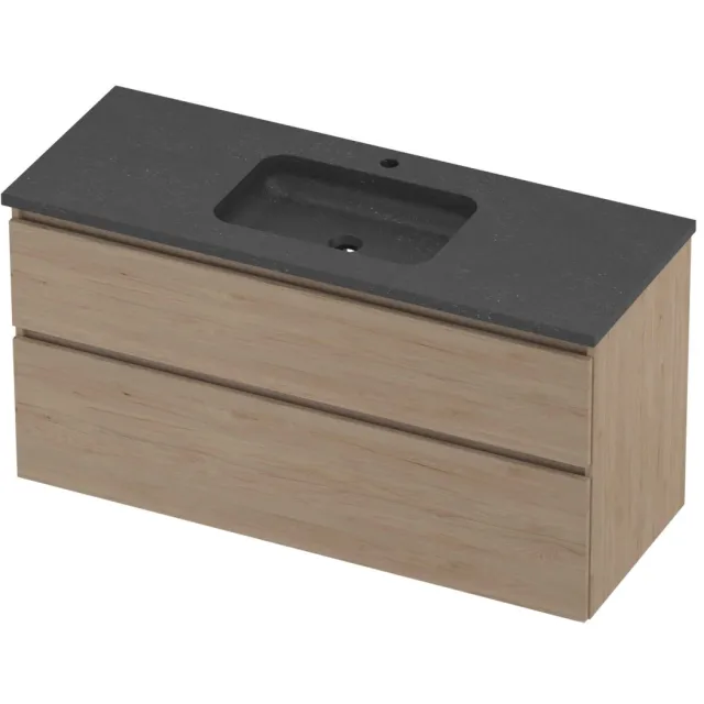Proline Rollo Badmeubelset Hardsteen Elegant 1 Gat 120x46x62 cm Blue Stone Ideal Oak Eiken