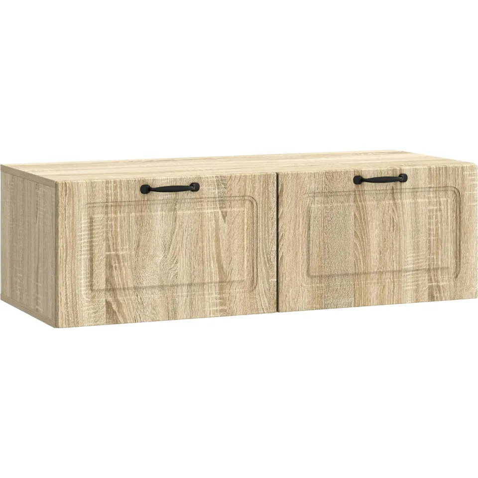 vidaXL Wandbeugel TV-kast Sonoma Eiken 98 x 41 x 30 cm Bewerkt hout, foto 3