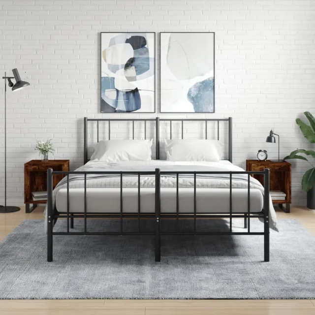 vidaXL Nachtkastjes 2 st 40x35x50 cm bewerkt hout gerookt eikenkleurig, foto 2