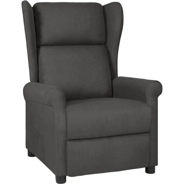 vidaXL Fauteuil verstelbaar stof donkergrijs grijs