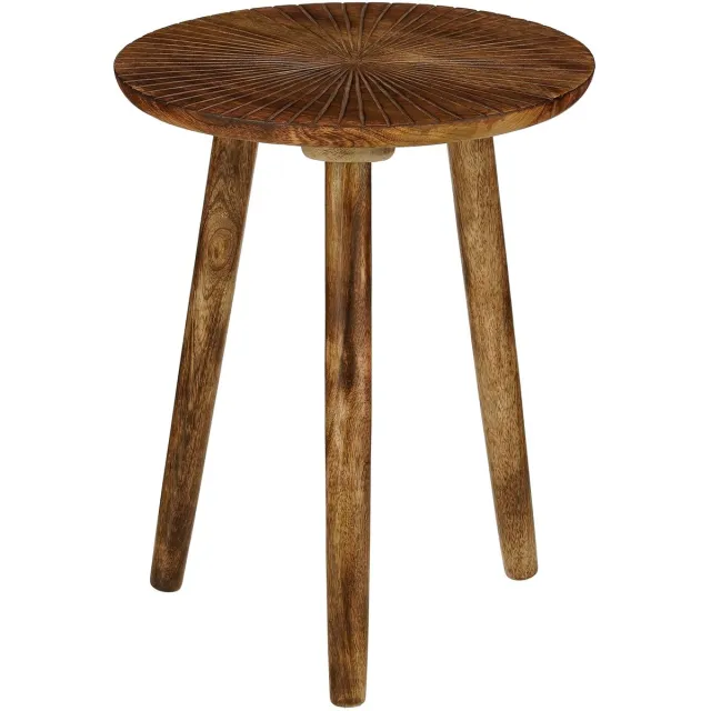 Mica Decorations Pomante Bijzettafel - Tafeltje - Koffietafel van Mangohout - Handig als Plantentafel of Plantenstandaard - Klein Salontafeltje - 46 x 38 cm - Donkerbruin