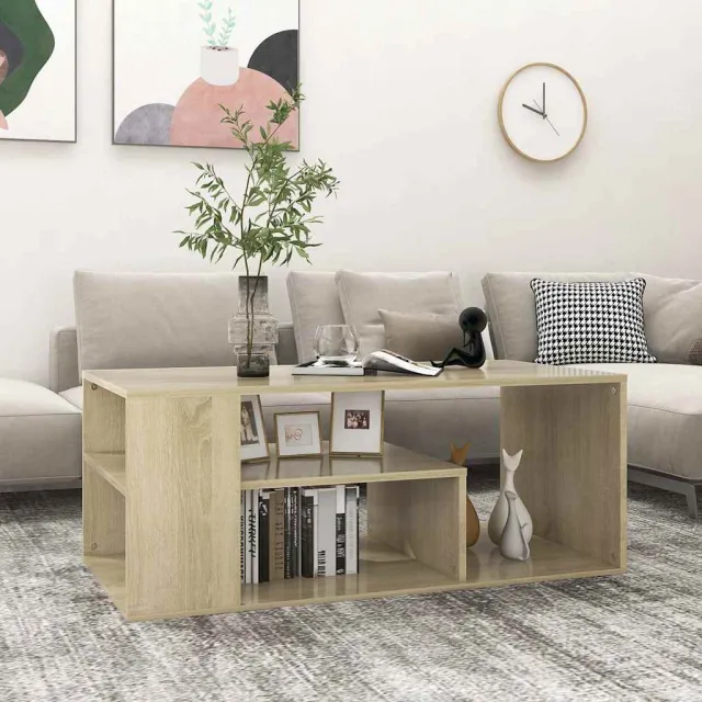 vidaXL Salontafel 100x50x40 cm bewerkt hout sonoma eikenkleurig, foto 2