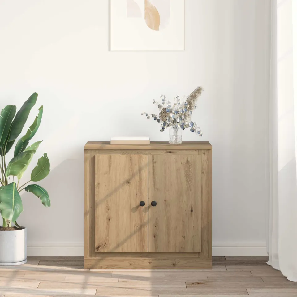 vidaXL Dressoir 70 x 35,5 x 67,5 cm Artisan Eiken Bewerkt hout, foto 3