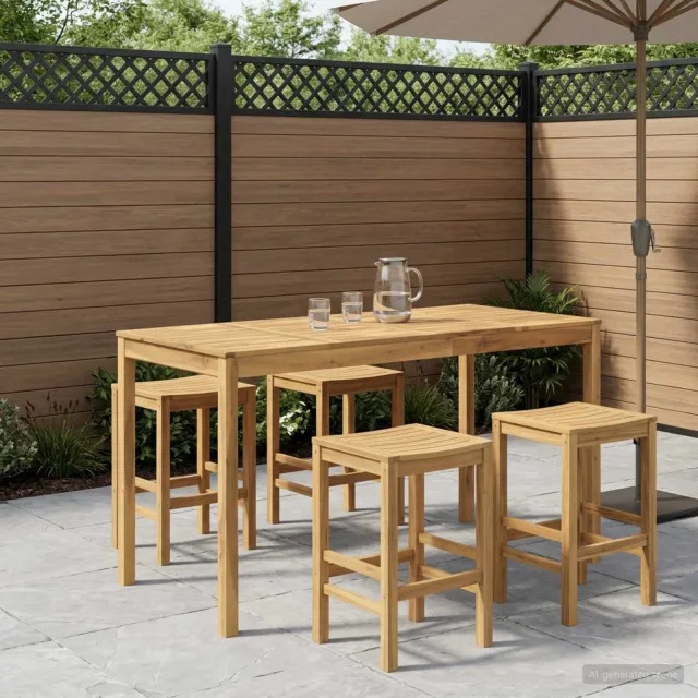 vidaXL Tuinbar Tafel LAREN Witgewassen 196 x 80,5 x 105 cm, foto 2