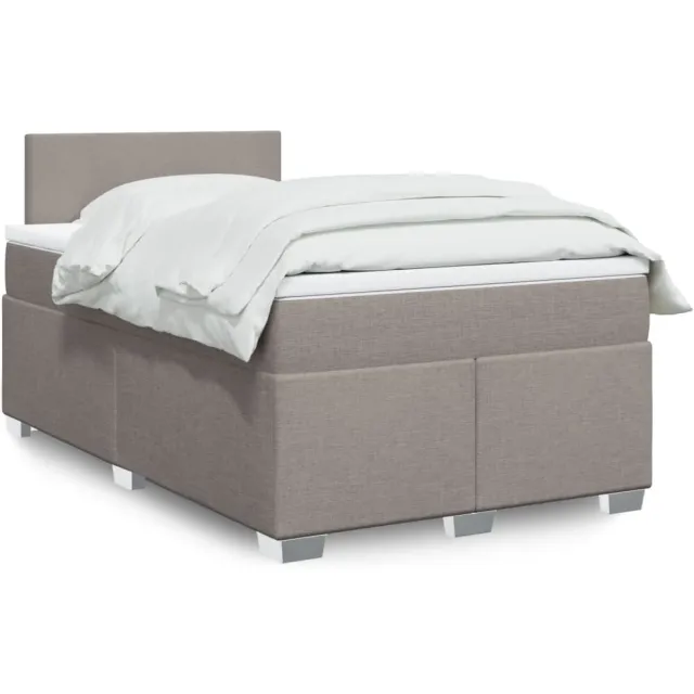 vidaXL Boxspring met matras stof taupe 120x200 cm