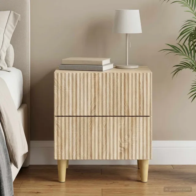vidaXL Nachtkastje Sonoma Eiken 43 x 34,5 x 48 cm Bewerkt hout, foto 2