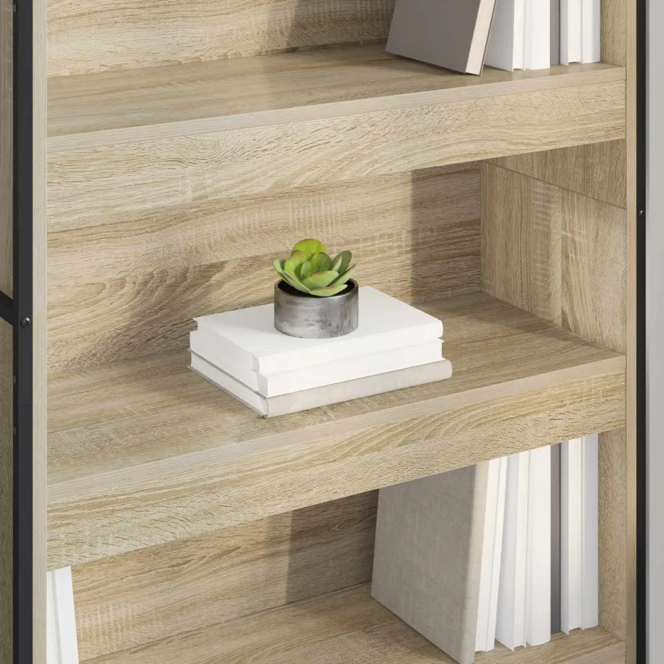 vidaXL Boekenkast 80 x 30 x 189,5 cm Bewerkt hout Sonoma bruin, foto 4