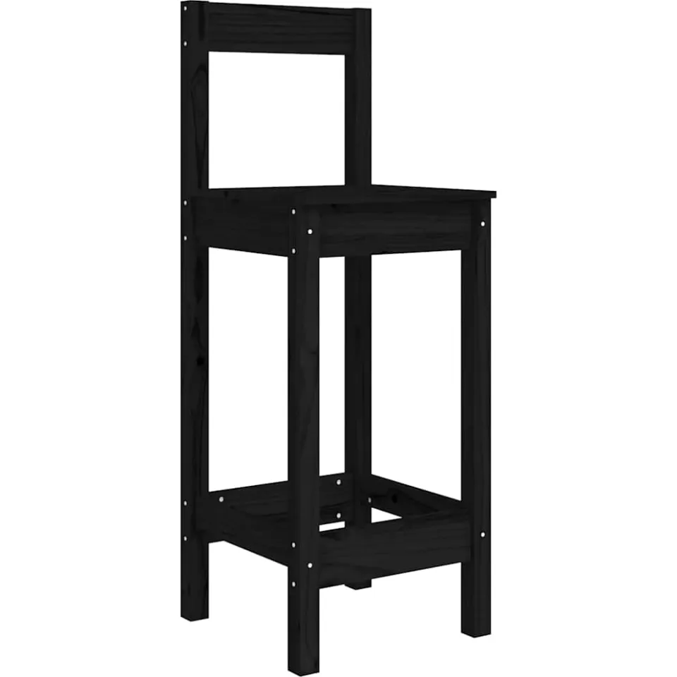 vidaXL Barstoelen 2 st 40x41,5x112 cm massief grenenhout zwart, foto 4