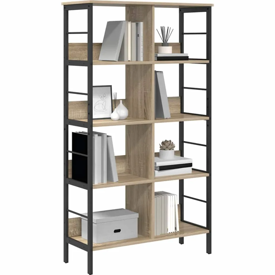 vidaXL Boekenkast 8-laags 82 x 32 x 144,5 cm Bewerkt hout Sonoma Eiken Bruin