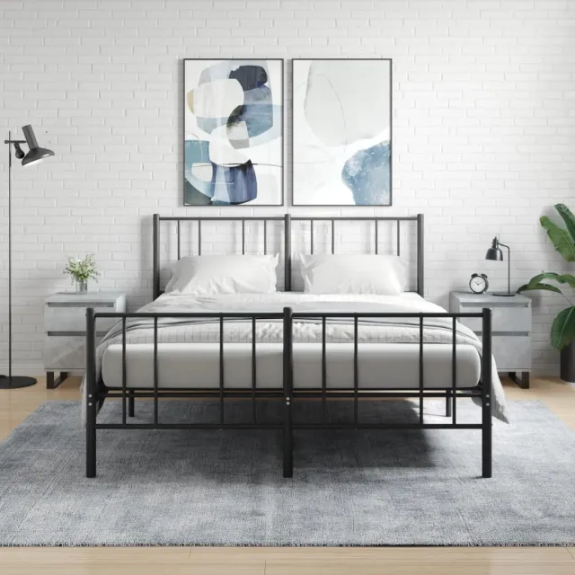 vidaXL Nachtkastjes 2 st 40x35x50 cm bewerkt hout betongrijs grijs, foto 2