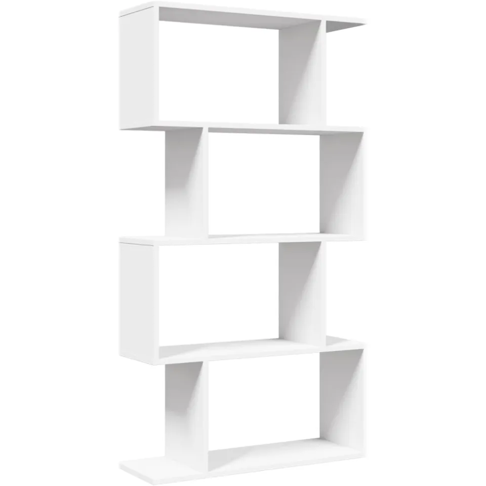 vidaXL Kamerverdeler Boekenkast 4-laags Wit 70x24x129 cm Bewerkt Hout, foto 3