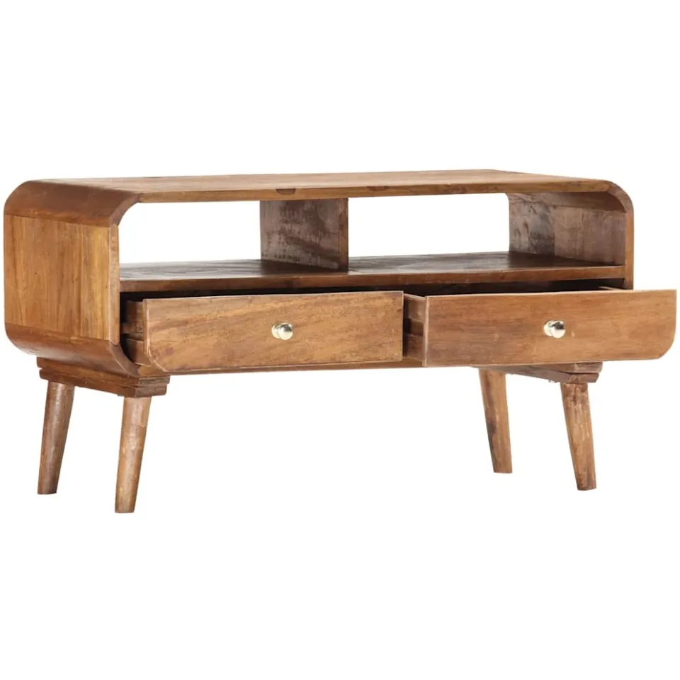 vidaXL Tv-meubel 90x30x47 cm massief mangohout bruin, foto 2