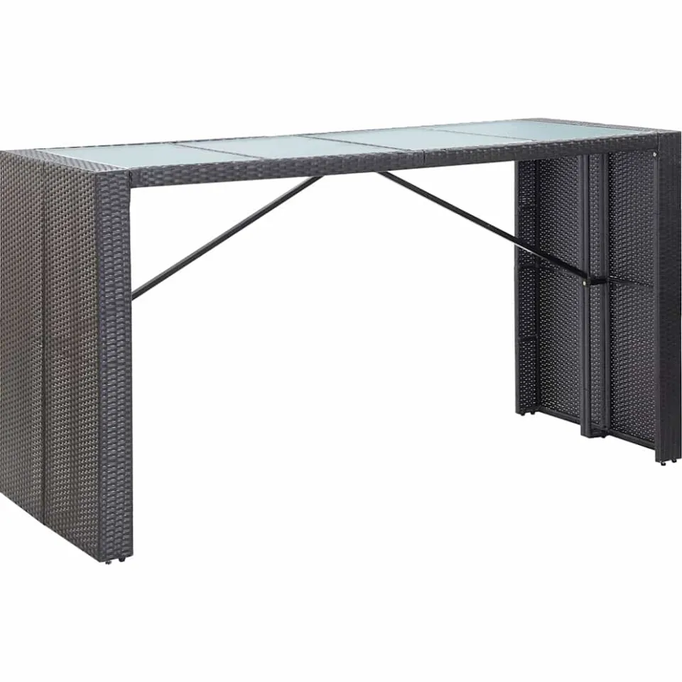 vidaXL 9-delige Tuinbarset poly rattan zwart, foto 2