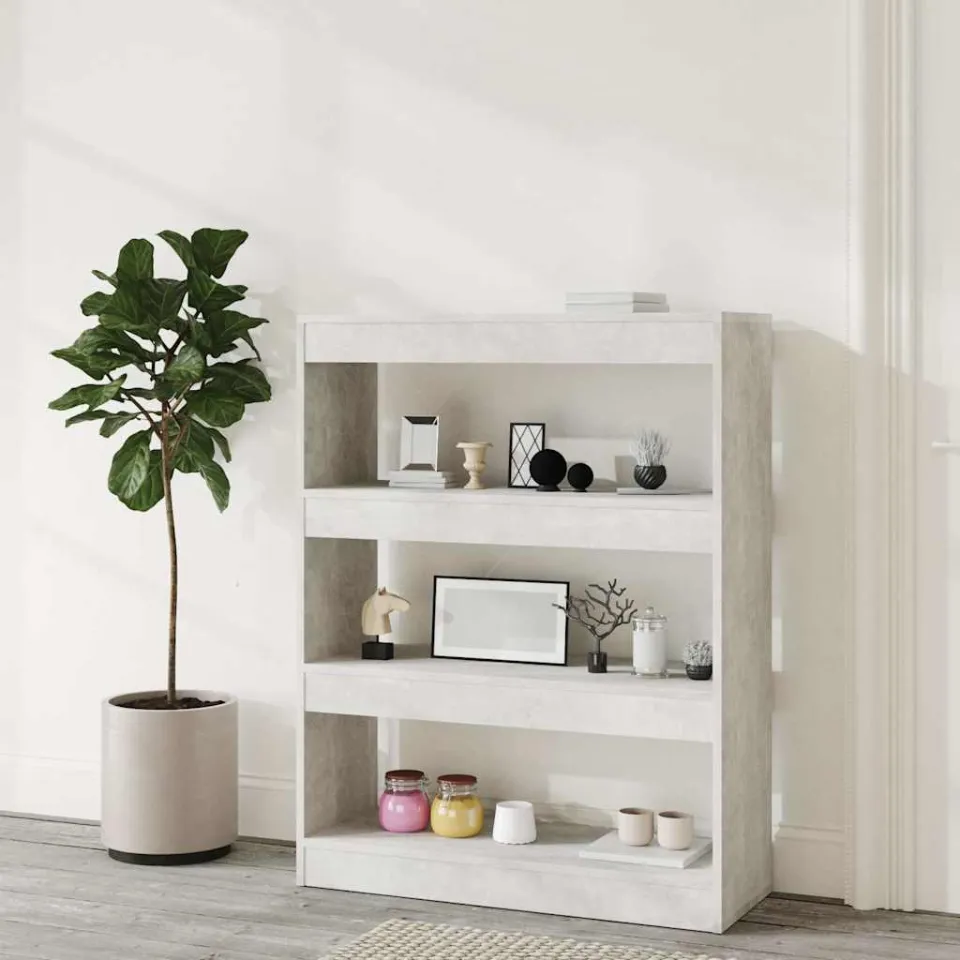 vidaXL Boekenkast/kamerscherm 80x30x103 cm bewerkt hout betongrijs grijs, foto 3