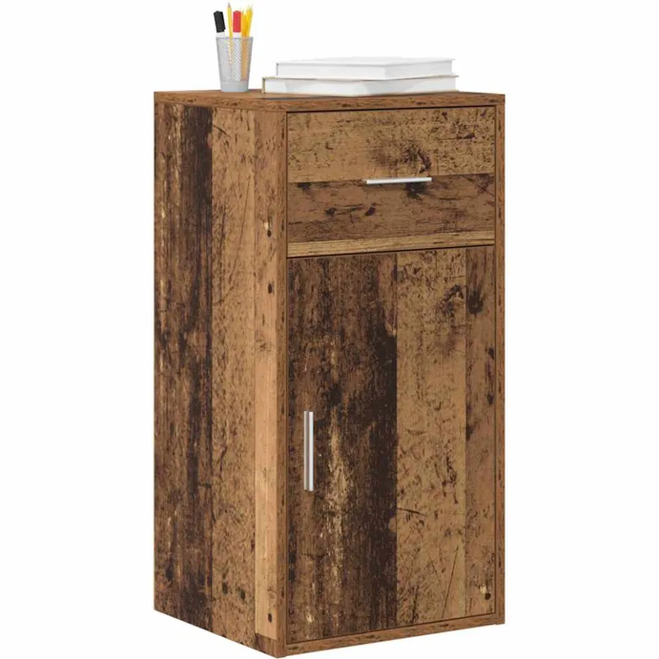 vidaXL Dressoir met lade Oudhout 38 x 34 x 75 cm Bruin