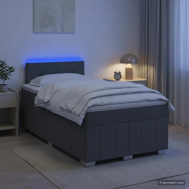 vidaXL Boxspringbed met matras Donkergrijs 120 x 190 cm Stof
