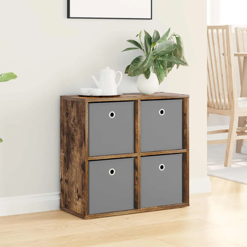 vidaXL Dressoir Gerookt eiken 59,5 x 27 x 57 cm, foto 4