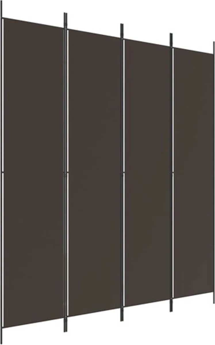 vidaXL Kamerscherm met 4 panelen 200x220 cm stof bruin, foto 3