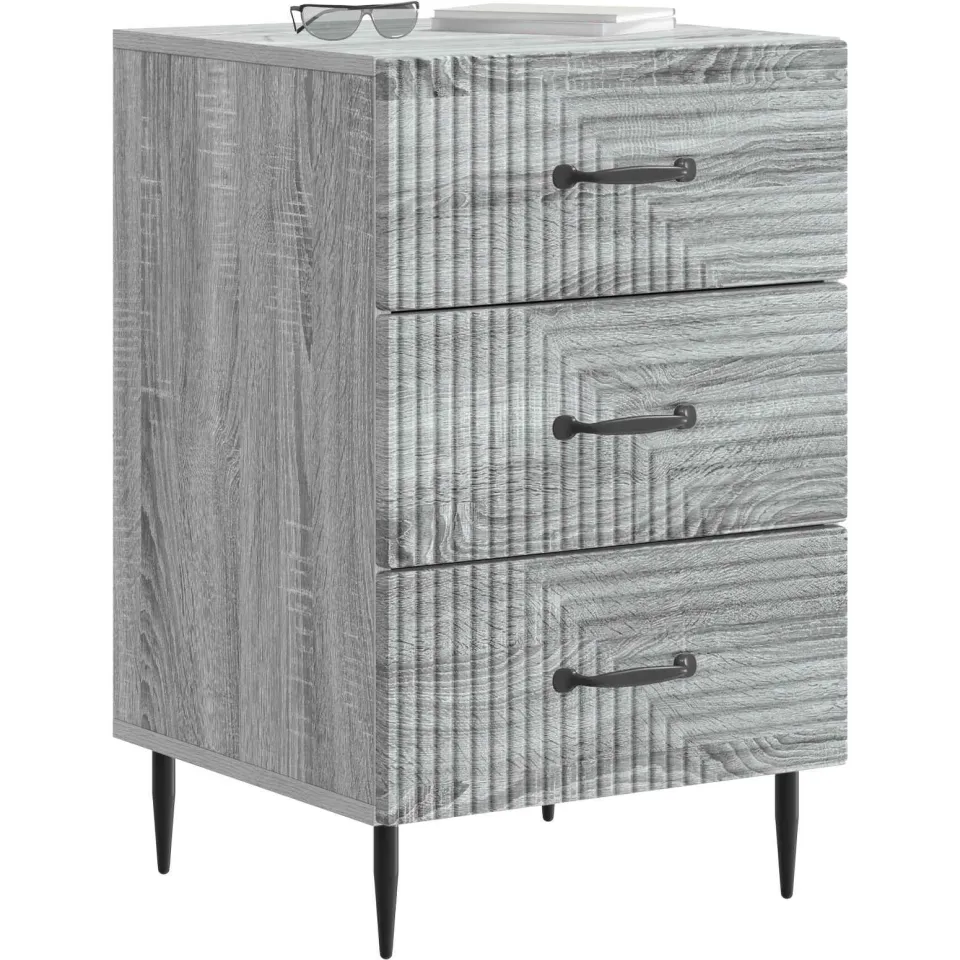 vidaXL Nachtkastje Grijs sonoma 43 x 41 x 66,5 cm Bewerkt hout
