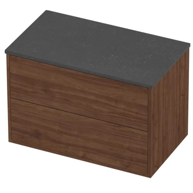 Proline Deck Badmeubelset Hardsteen Voor Grepen Symmetrisch 80x46x54 cm Blue Stone Indian Walnut Houtlook