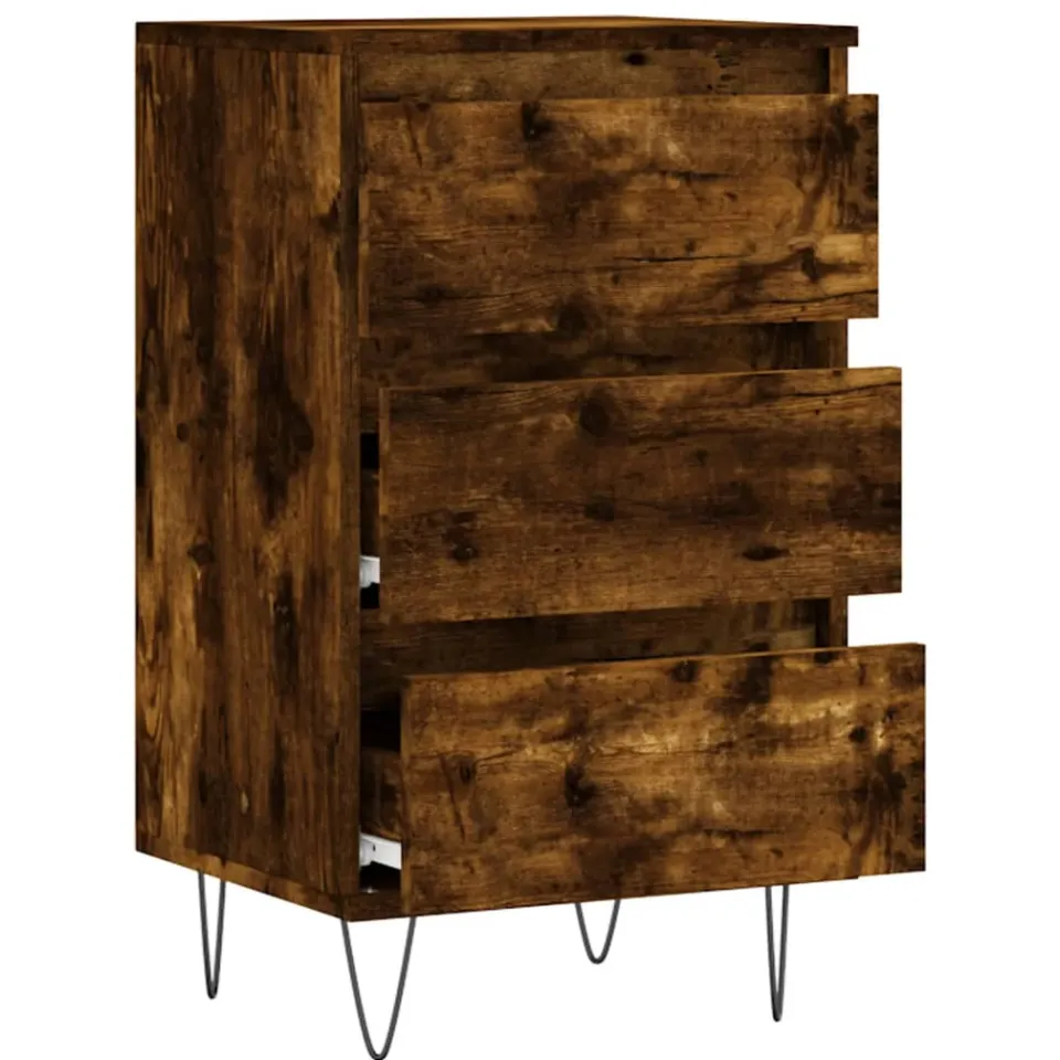 vidaXL Dressoir 40x35x70 cm bewerkt hout gerookt eikenkleurig, foto 4