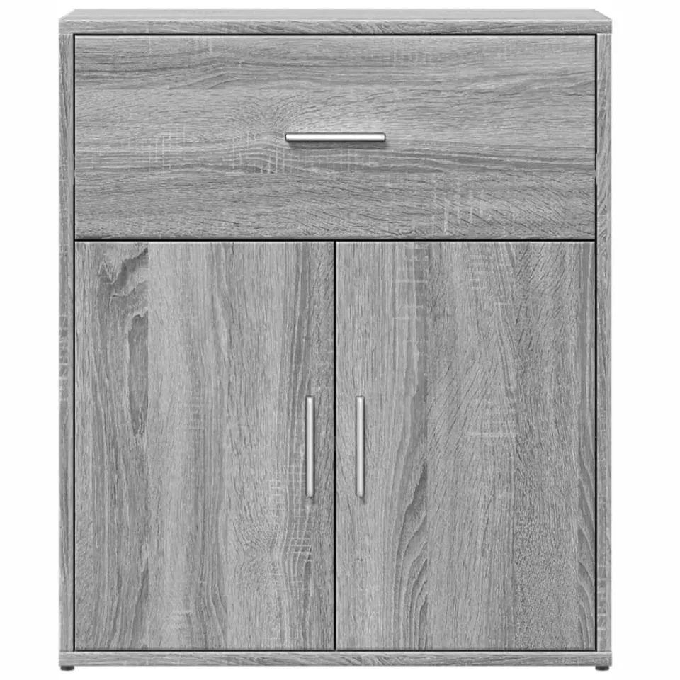 vidaXL Dressoir 60x31x70 cm bewerkt hout grijs sonoma, foto 4