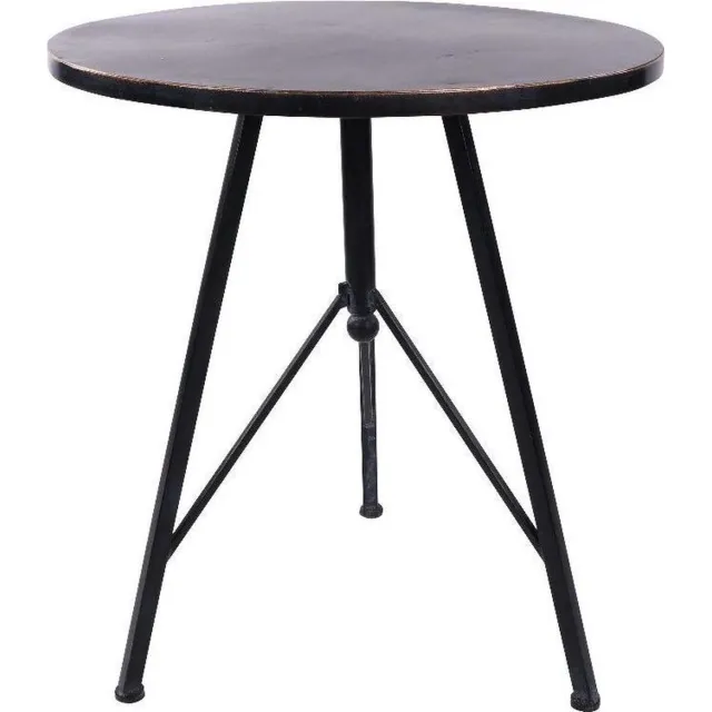 Home Society Ronde Bijzettafel - Zwart Metaal - Ø 43 cm