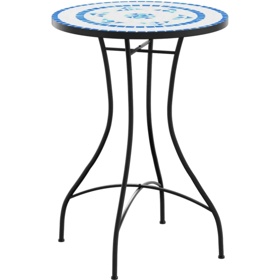 vidaXL Bistrotafel Ø 50x70 cm keramiek blauw, foto 3