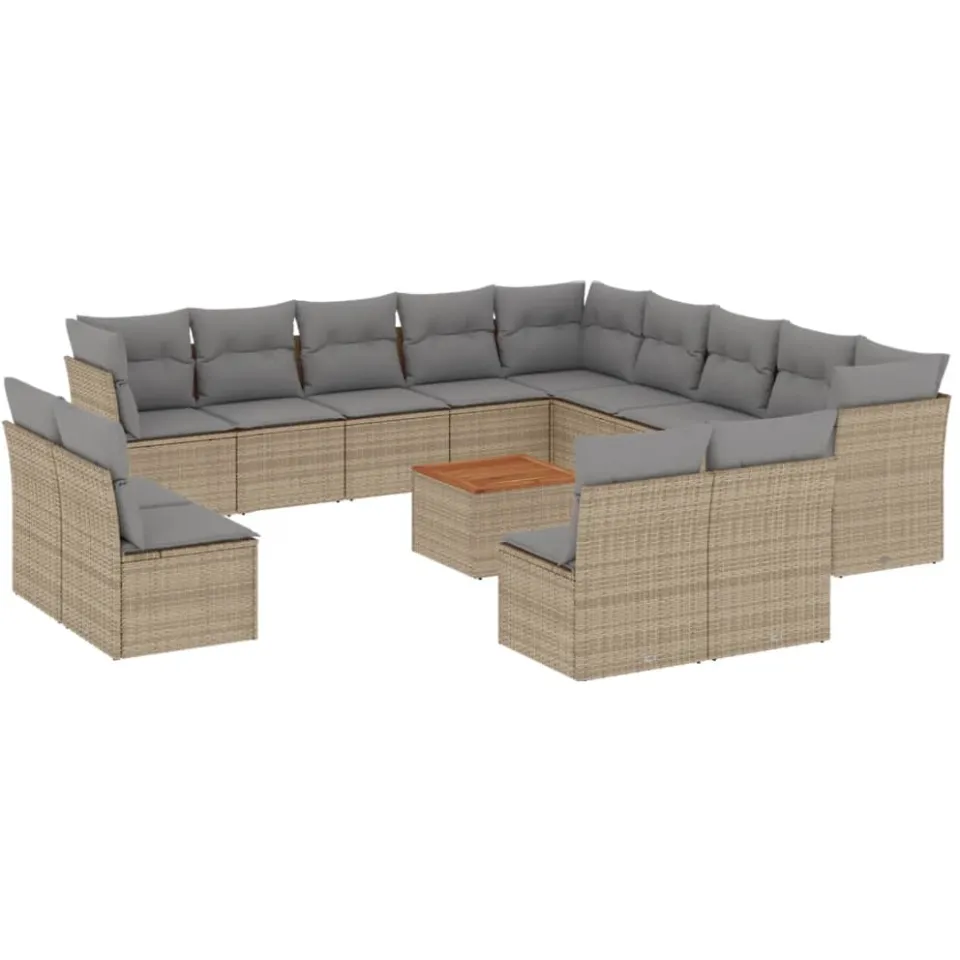 vidaXL Patio Sofa Set Mix Beige en Lichtgrijs, foto 3