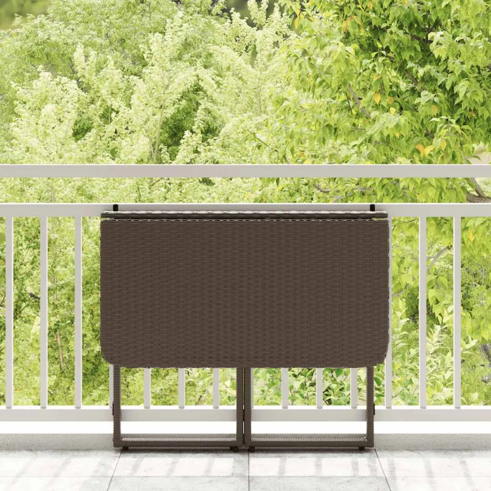 vidaXL Tuintafel inklapbaar 90x51x75 cm poly rattan bruin, foto 3