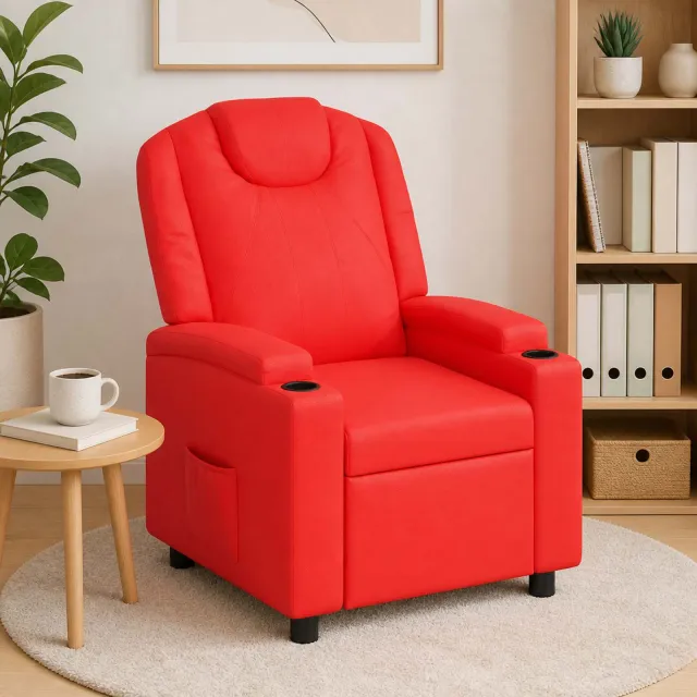 vidaXL Ligstoel Rood 75 x 95 x 106 cm Stof, foto 2