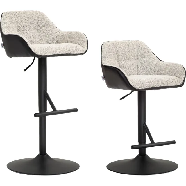 Homcom Barkruk-Polyester-52,5x53x108cm-Lichtgrijs