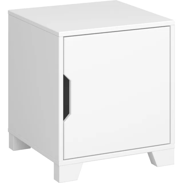 Notio Living Linus-Nachtkastje - 1-Deur - Wit MDF