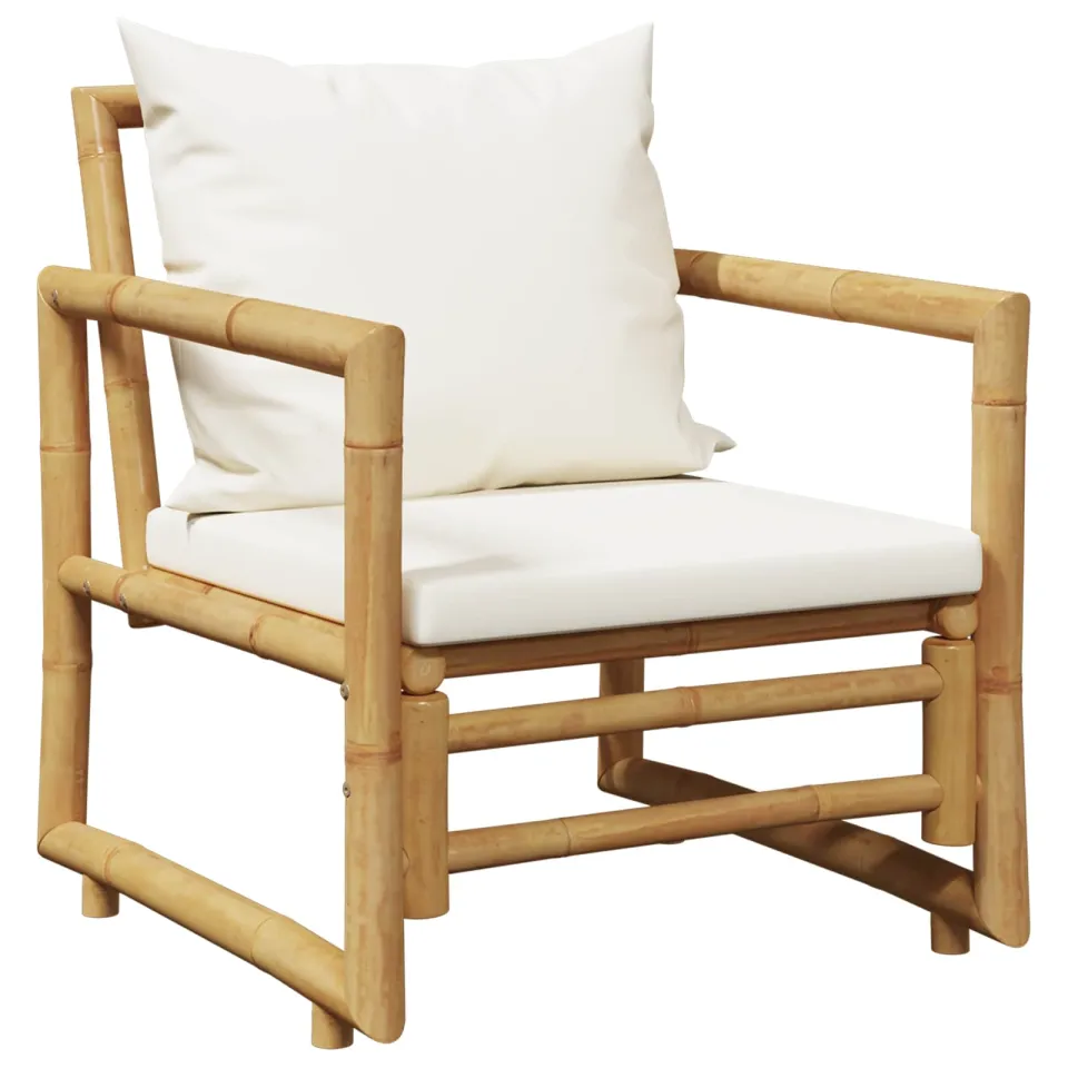 vidaXL 4-delige Loungeset met kussens bamboe bruin, foto 4